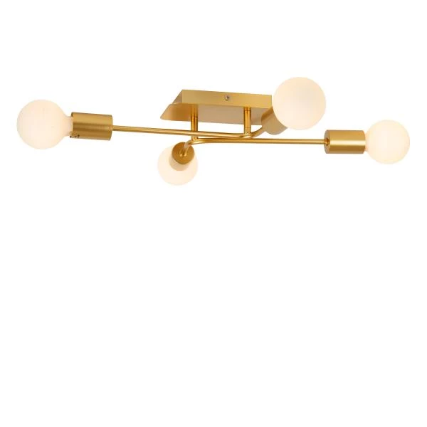 Lucide LESTER - Flush ceiling light - 4xE27 - Matt Gold / Brass - detail 3